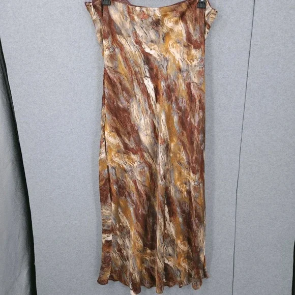 1.State Printed Lace Trim Halter Sleeveless Maxi Brown Multi Dress Womens XL - Picture 5 of 9